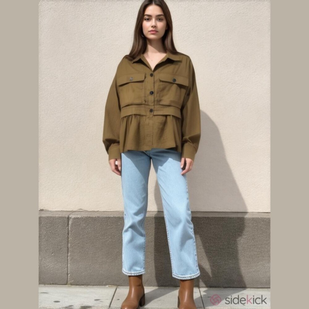 Maeve Anthropologie Flounced Utility Women's Jacket